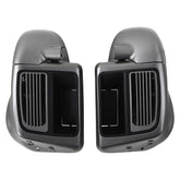 HR3 Billet Silver / Vivid Black 2017RGU Vented Lower Fairing Kit For Harley Touring Models 2014-2023 (Fits water cooled models)